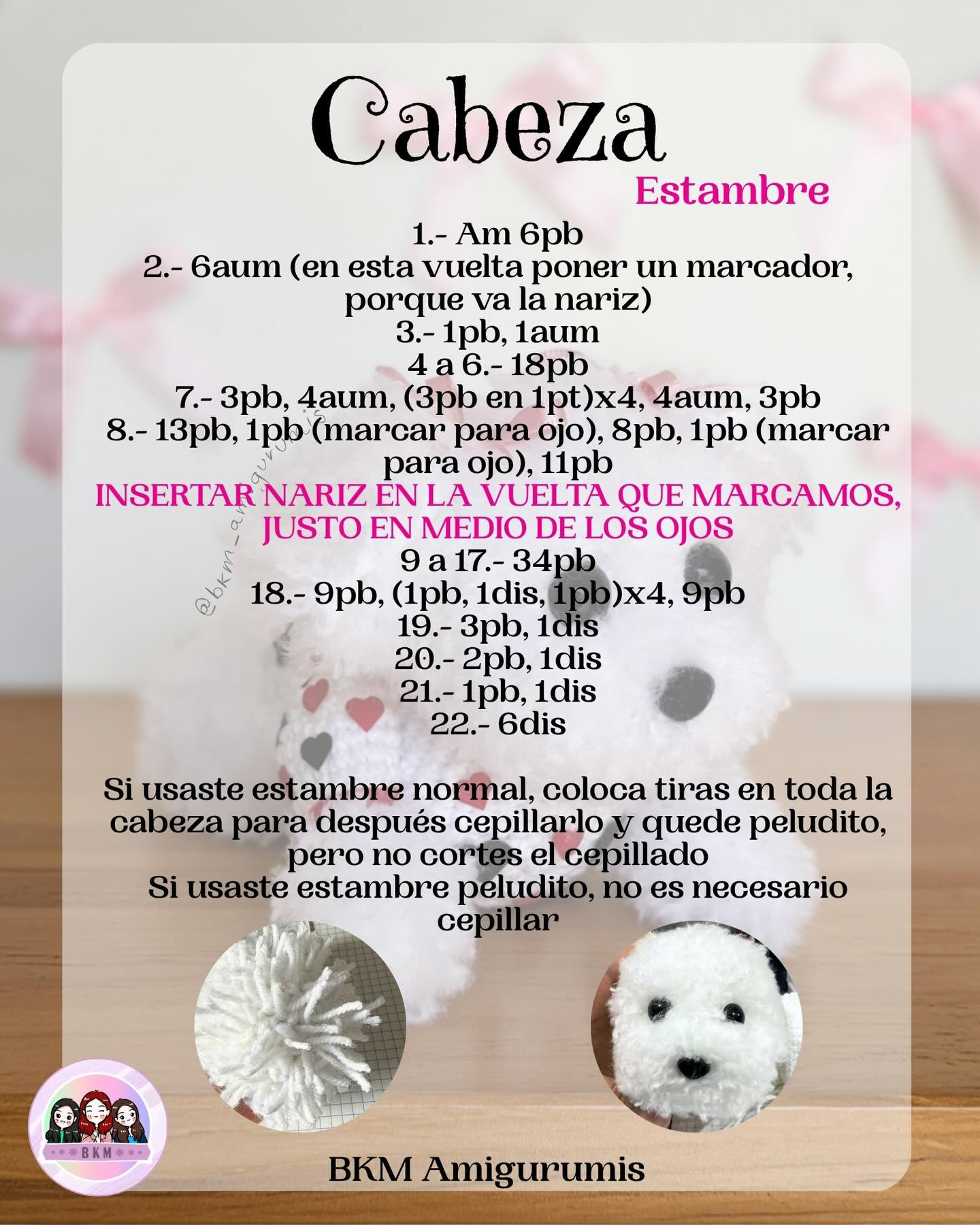 Patrón gratuito Perrita Maltés Amigurumi, guía de materiales y abreviaturas para crochet