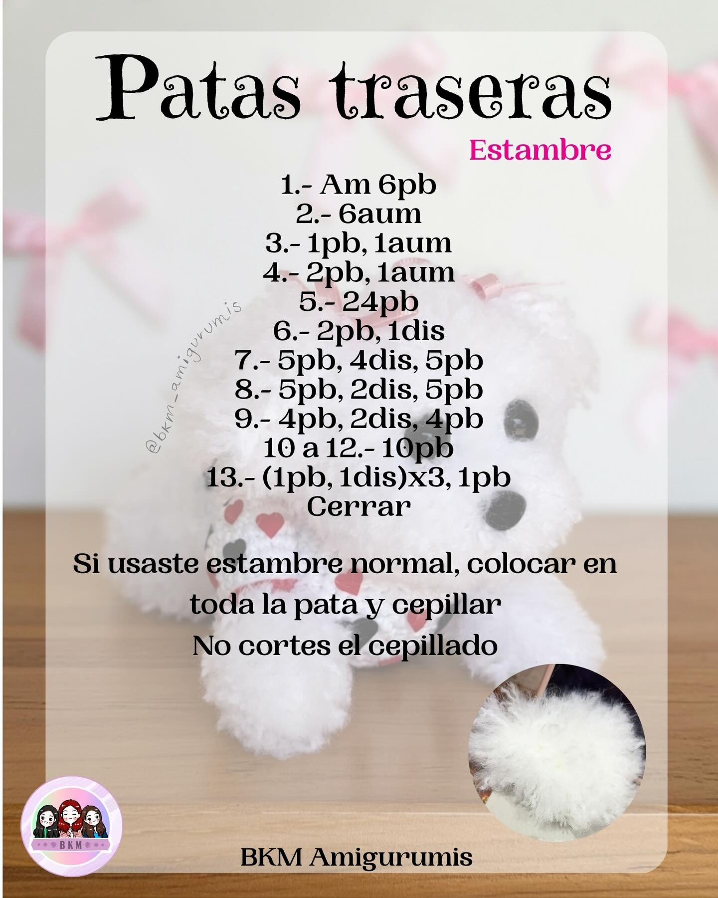 Patrón gratuito Perrita Maltés Amigurumi, guía de materiales y abreviaturas para crochet