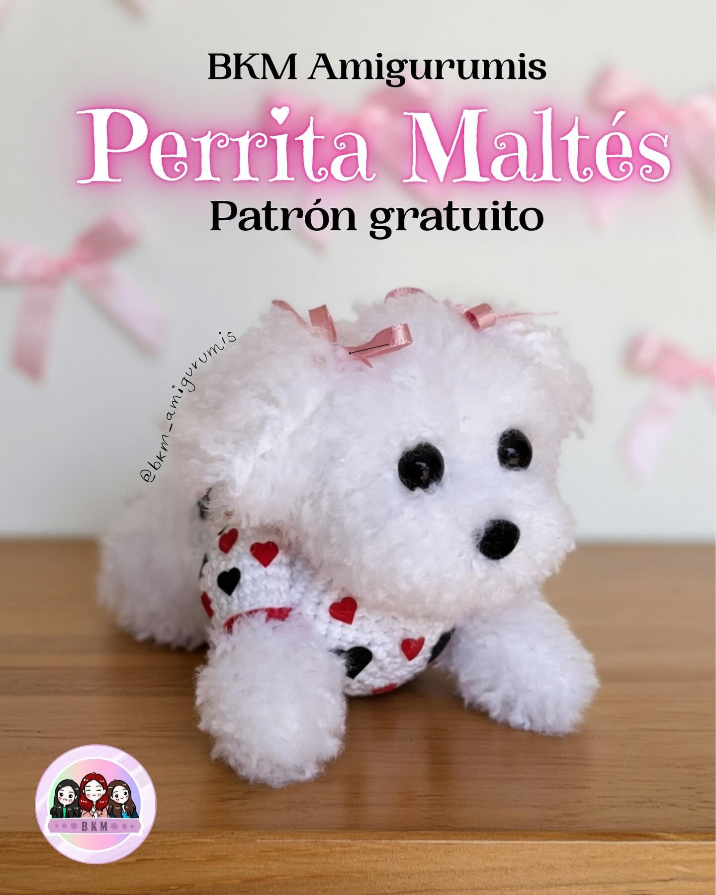 Patrón gratuito Perrita Maltés Amigurumi, guía de materiales y abreviaturas para crochet