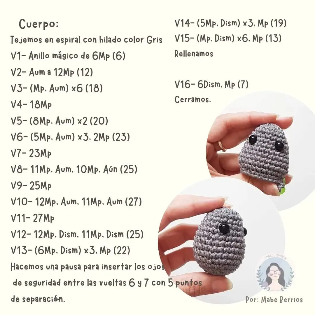 Patrón Totoro Amigurumi Gratuito: Guía de Crochet Paso a Paso con Hilado Gris, Blanco y Verde