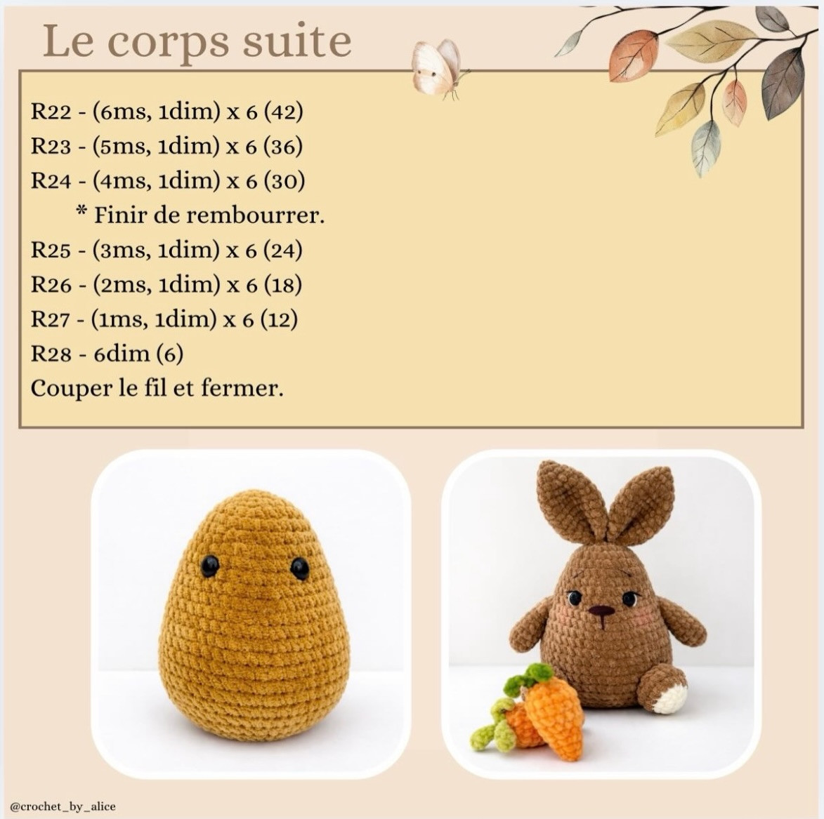 Petit lapin Free Pattern: Amigurumi Rabbit Crochet Tutorial with Carrots