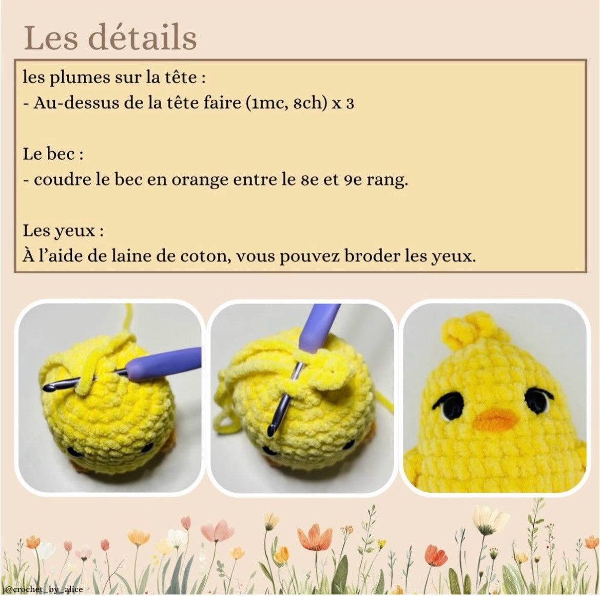 Petit Poussin Free Pattern: Cute Crochet Chick Amigurumi Tutorial with Chenille Yarn