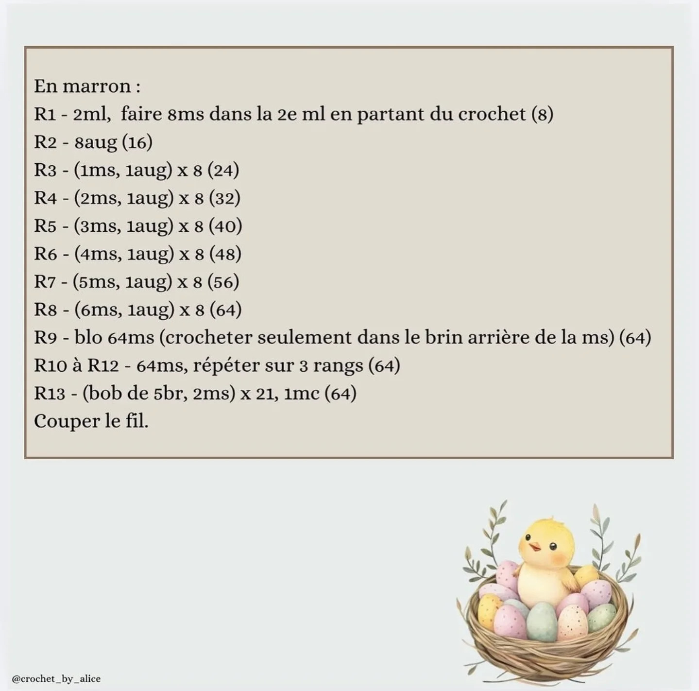 Petite Poule Free Pattern: Tutorial for Crocheting Cute Chick Amigurumi with Chenille Yarn