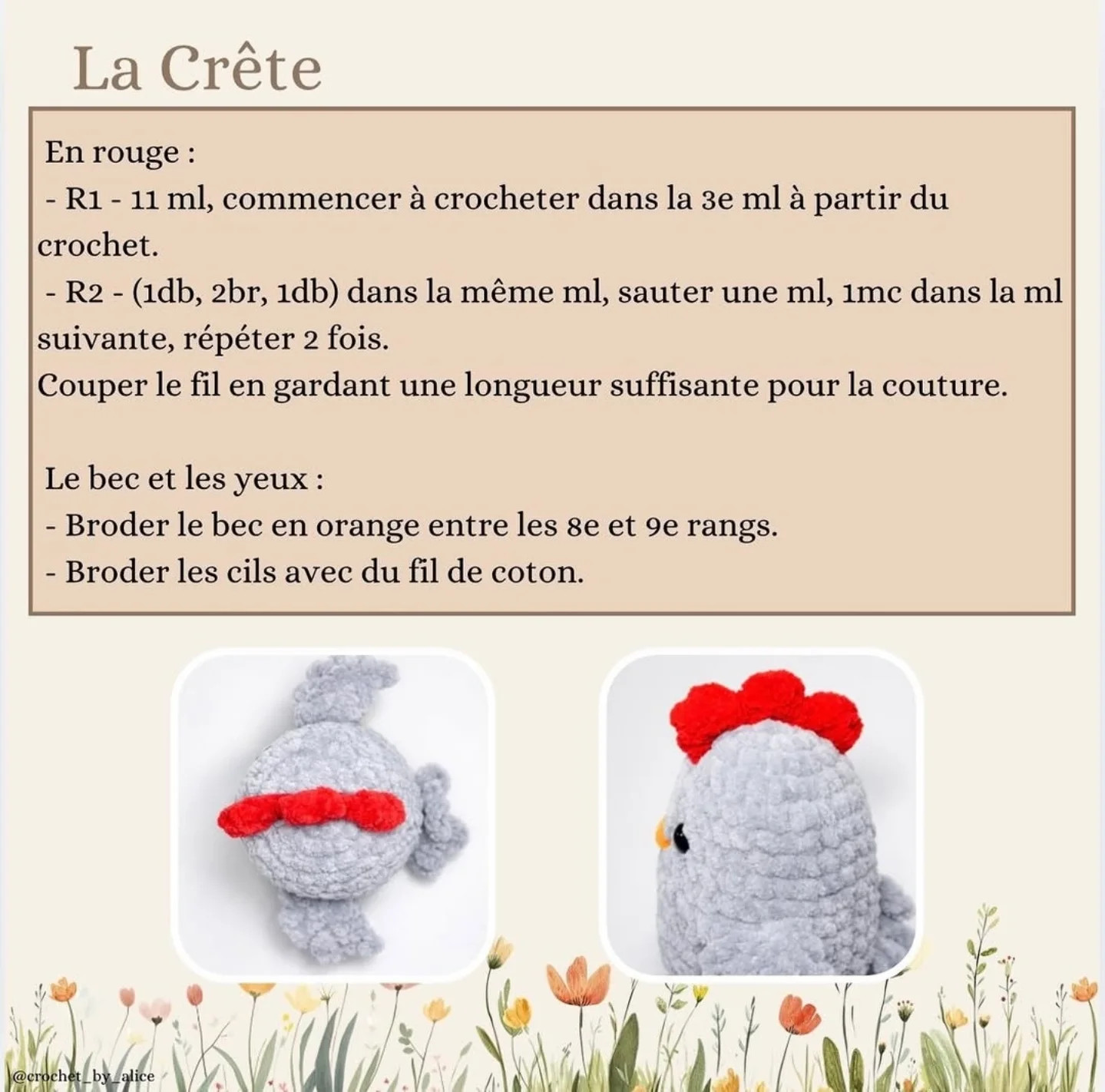 Petite Poule Free Pattern: Tutorial for Crocheting Cute Chick Amigurumi with Chenille Yarn