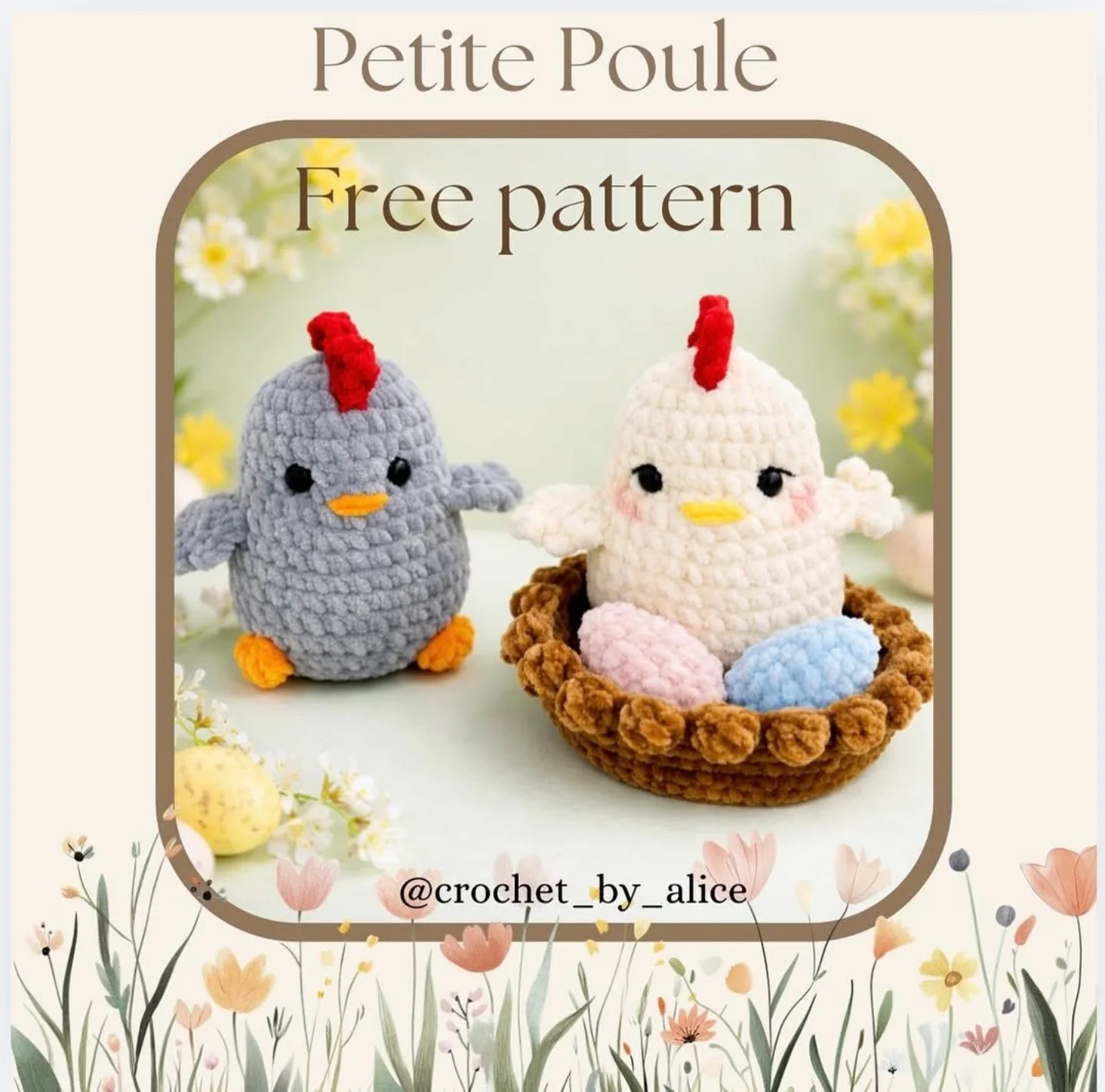 Petite Poule Free Pattern: Tutorial for Crocheting Cute Chick Amigurumi with Chenille Yarn