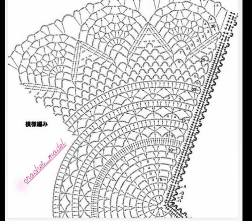 Poncho Pattern: Blue and Beige Chevron Design with Detailed Crochet Chart