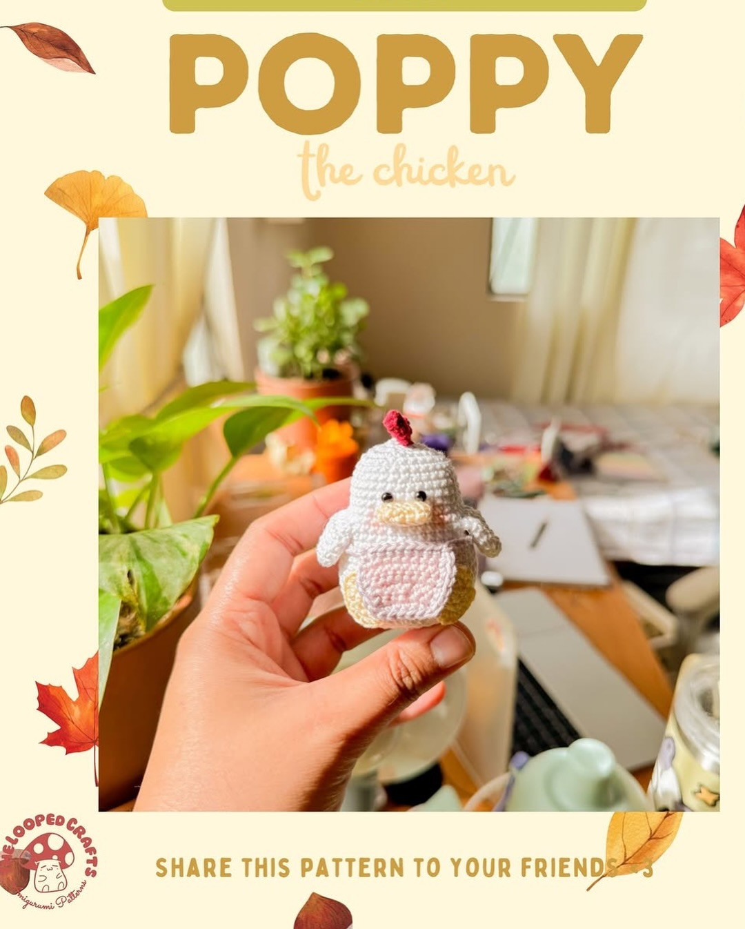 Poppy the Chicken Amigurumi Pattern: Free Handwritten Crochet Instructions and Materials List