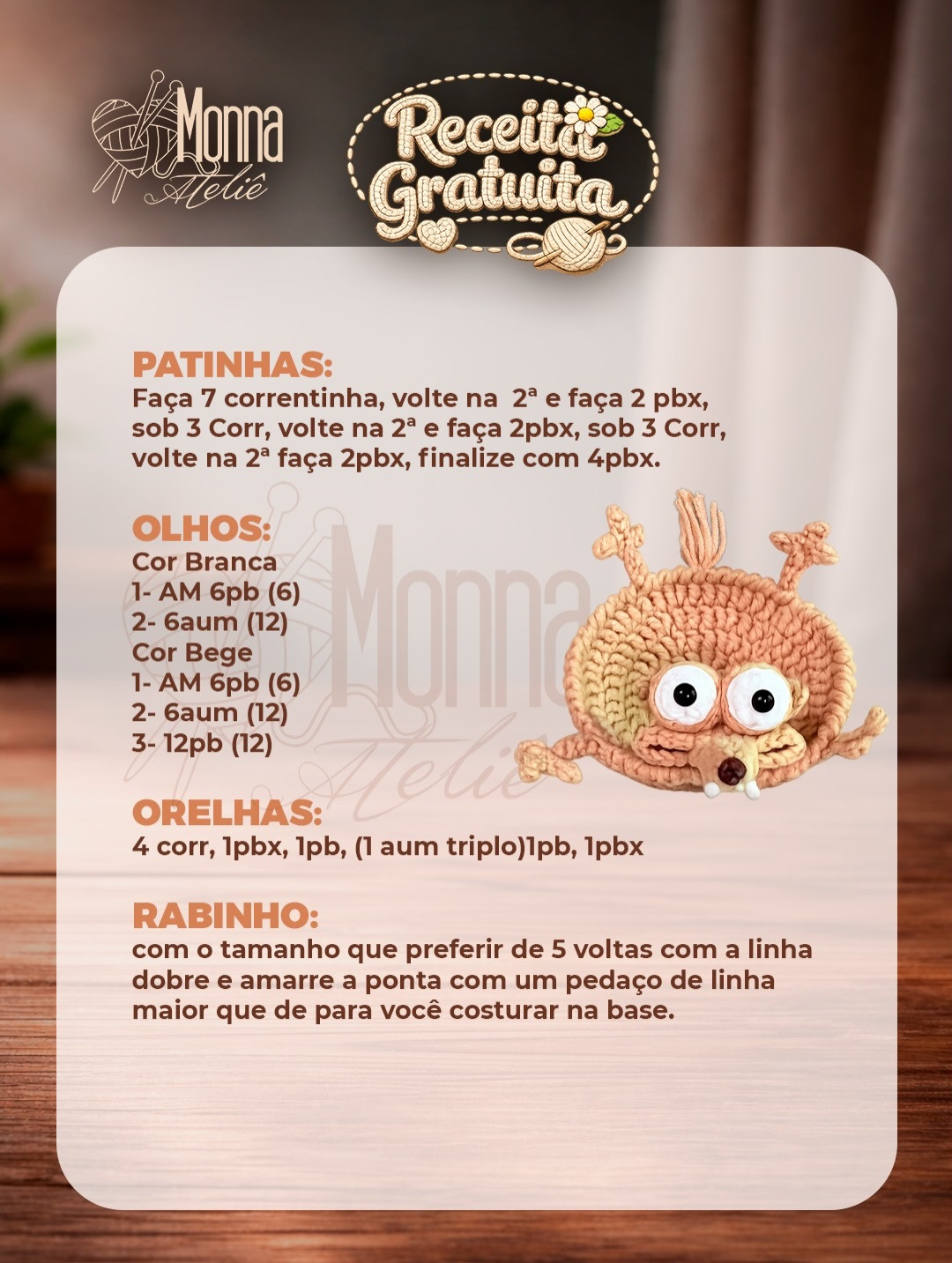 Porta Copo Scrat Era do Gelo - Receita Grátis