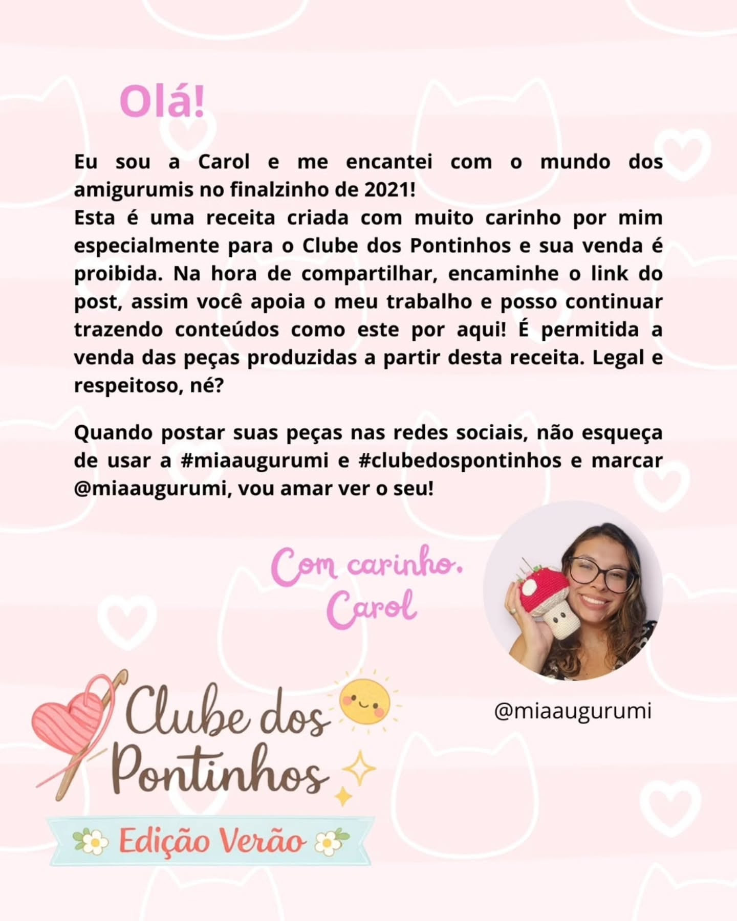 Pudim O bebê coelho: Receita Gratuita Amigurumi por Miaaugurumi - Clube dos Pontinhos Edição Verão