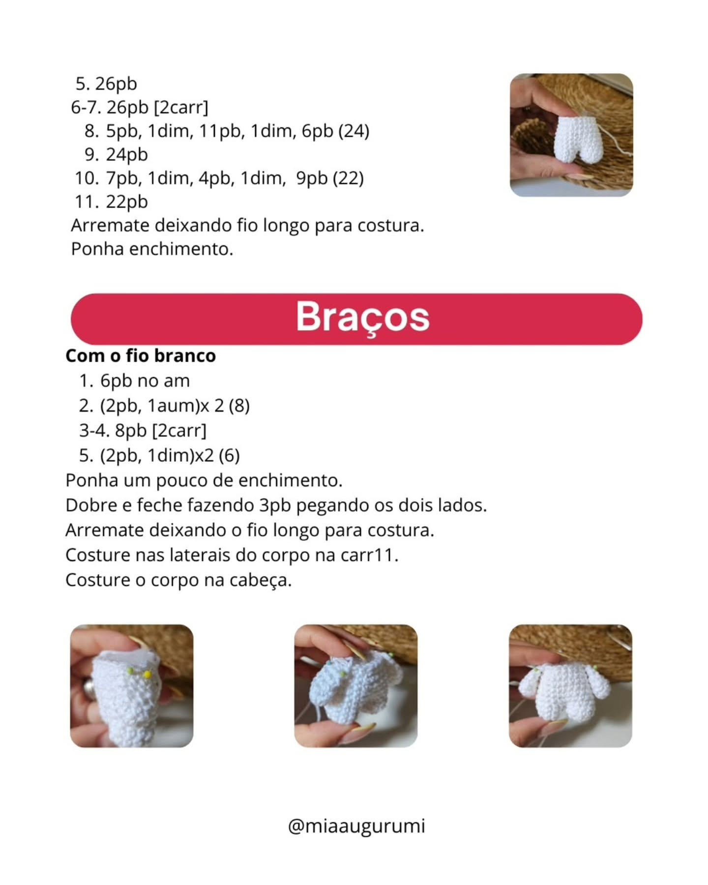 Pudim O bebê coelho: Receita Gratuita Amigurumi por Miaaugurumi - Clube dos Pontinhos Edição Verão