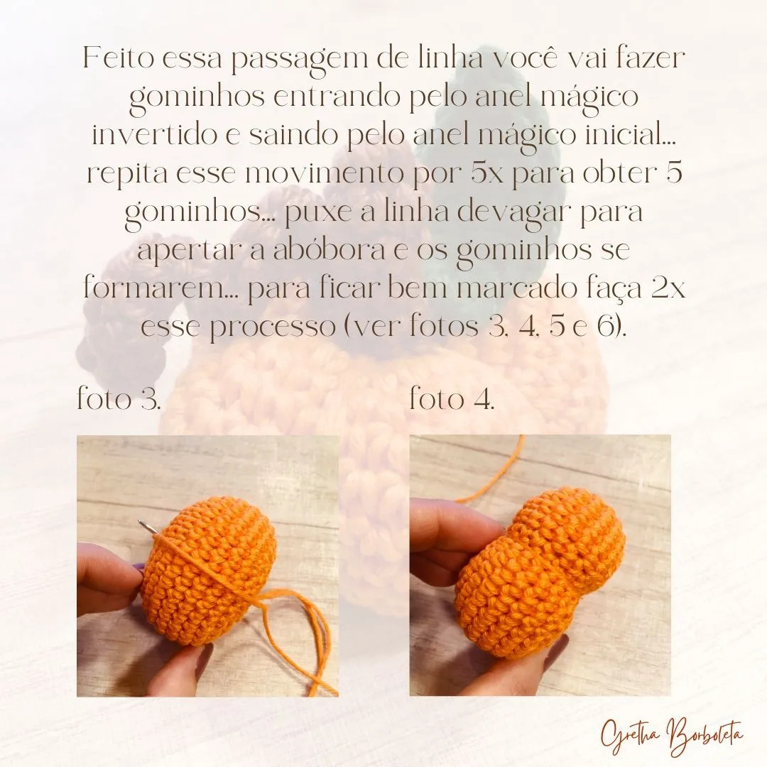 Receita Abóbora Halloween - Tutorial Passo a Passo de Crochê