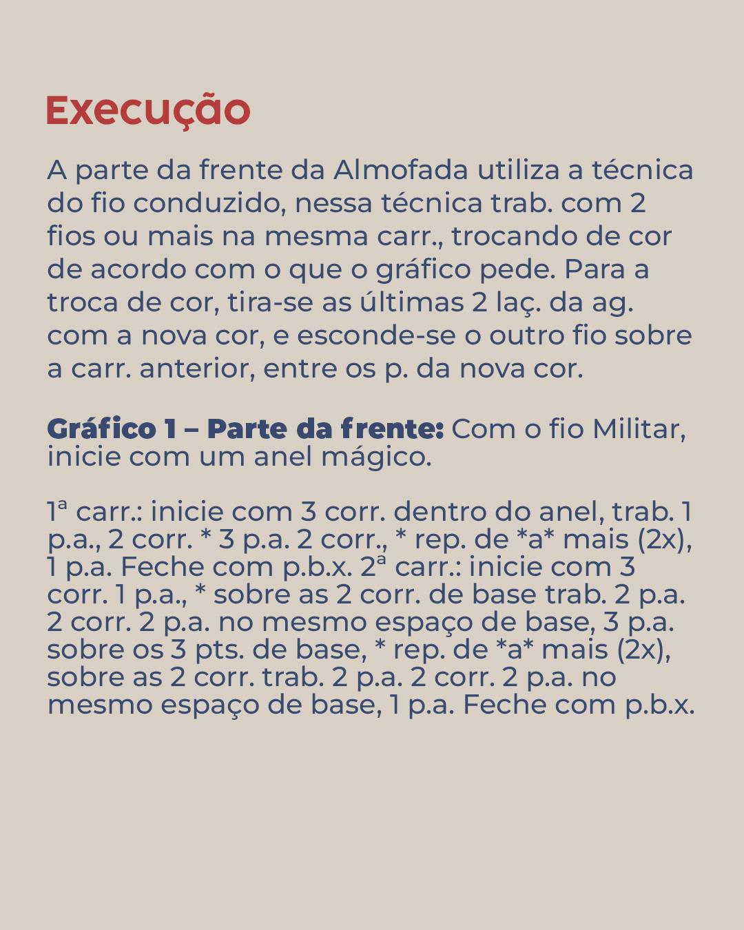 Receita de Almofada Natureza: Padrão Móc Len Geométrico Verde e Bege com Fio Barroco