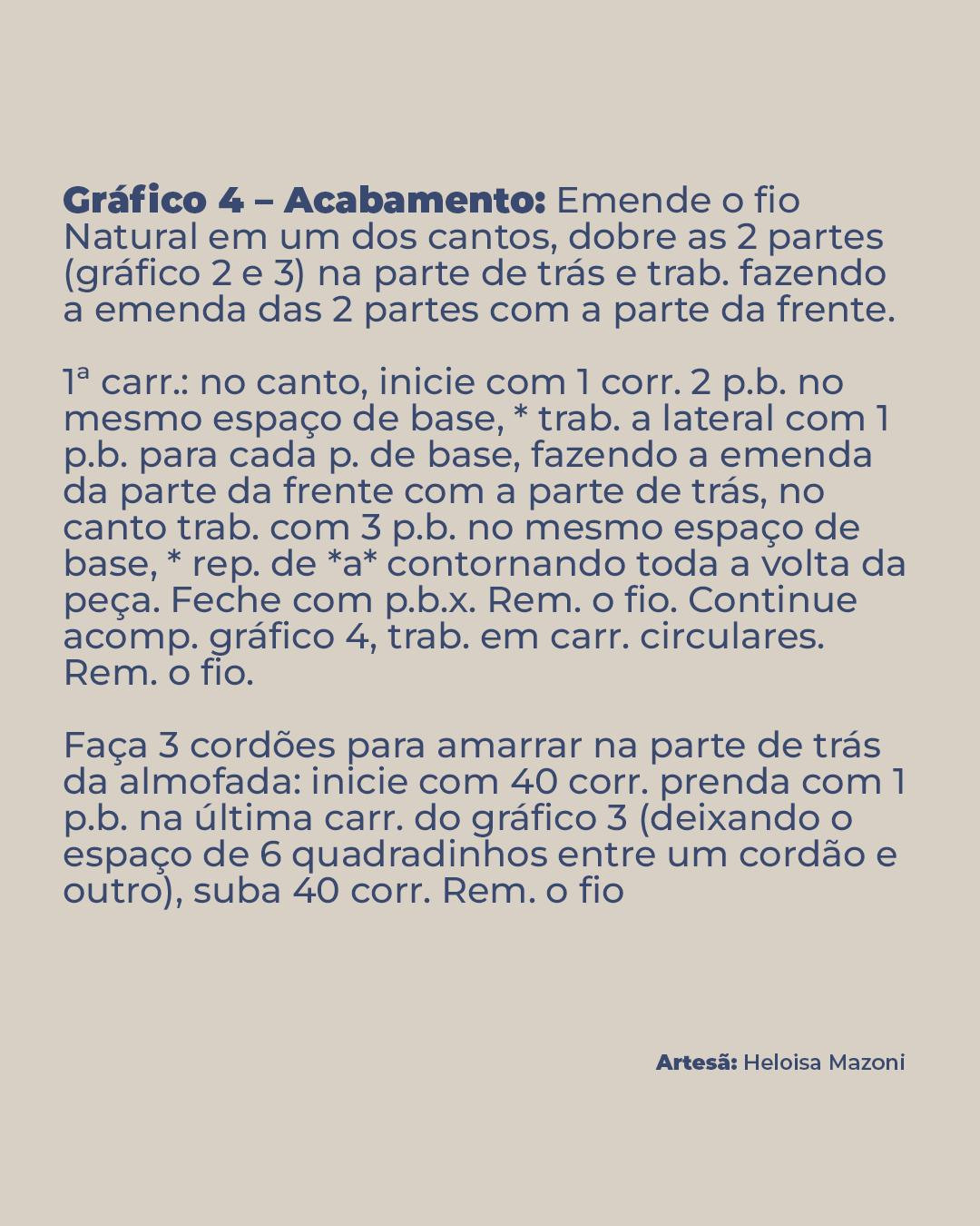 Receita de Almofada Natureza: Padrão Móc Len Geométrico Verde e Bege com Fio Barroco