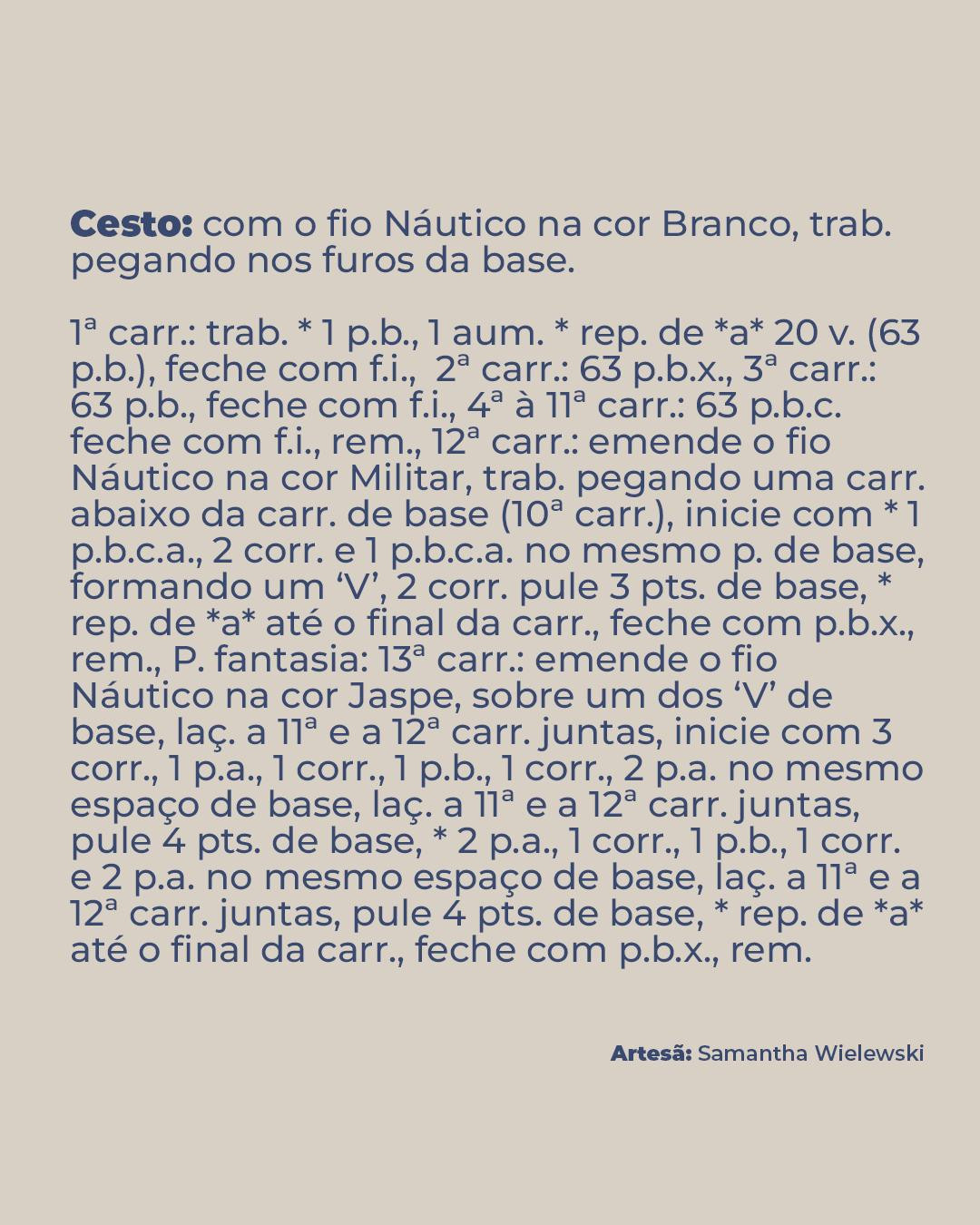 Receita de Cesto em Crochê com Fio Náutico Poly Branco e Vermelho