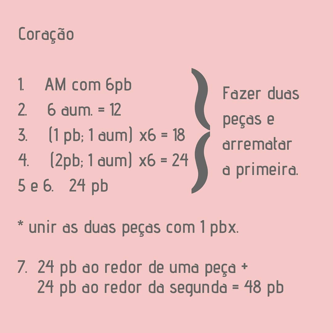 Receita de Coração de Crochê: Passo a passo completo para fazer um coração rosa fofinho