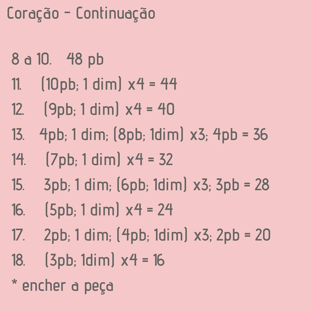 Receita de Coração de Crochê: Passo a passo completo para fazer um coração rosa fofinho