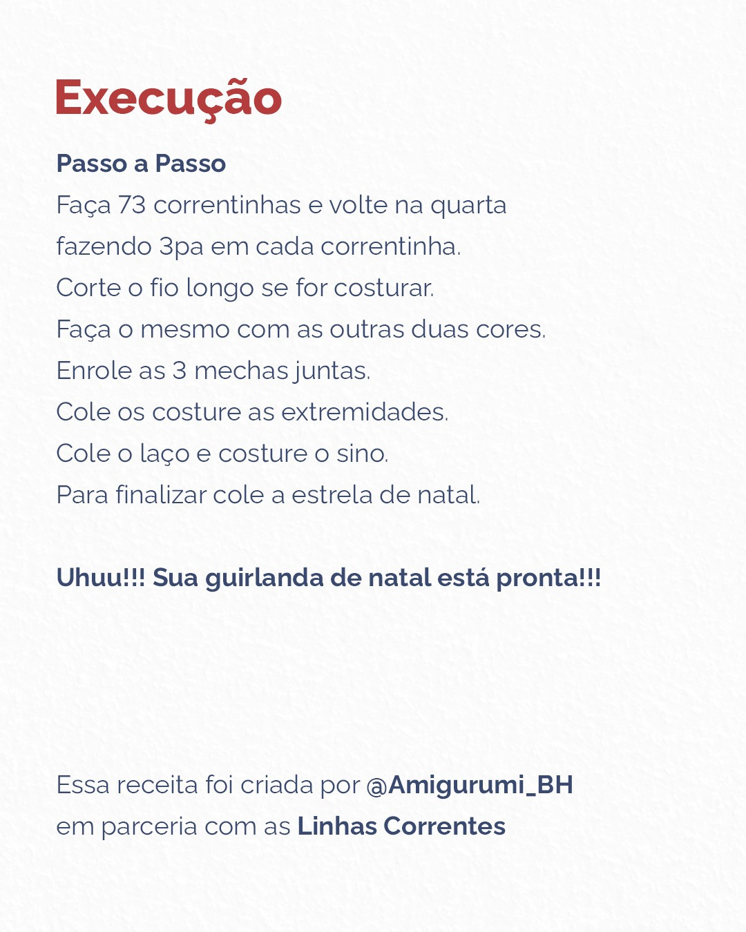 Receita de Crochê: Guirlanda de Natal com laço e sino dourado