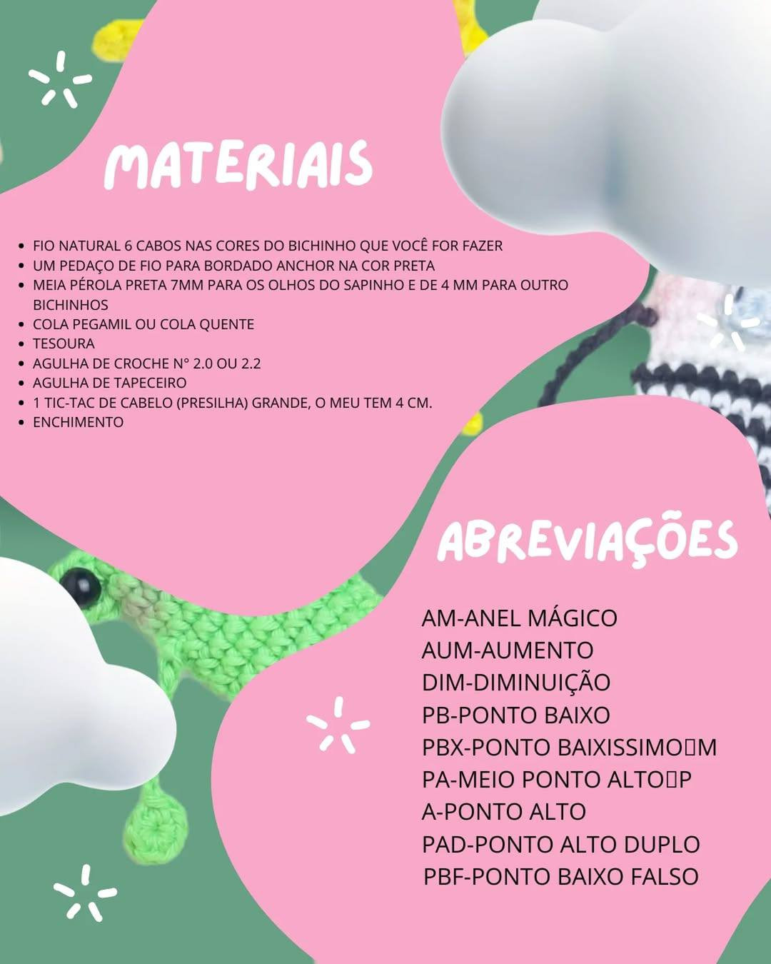 Receita Escrita Passo a Passo: Bichinhos Tic-Tac Sensoriais em Amigurumi (Patinho, Zebrinha, Porquinho, Leão, Ursinho) - Fio Natural Algodão