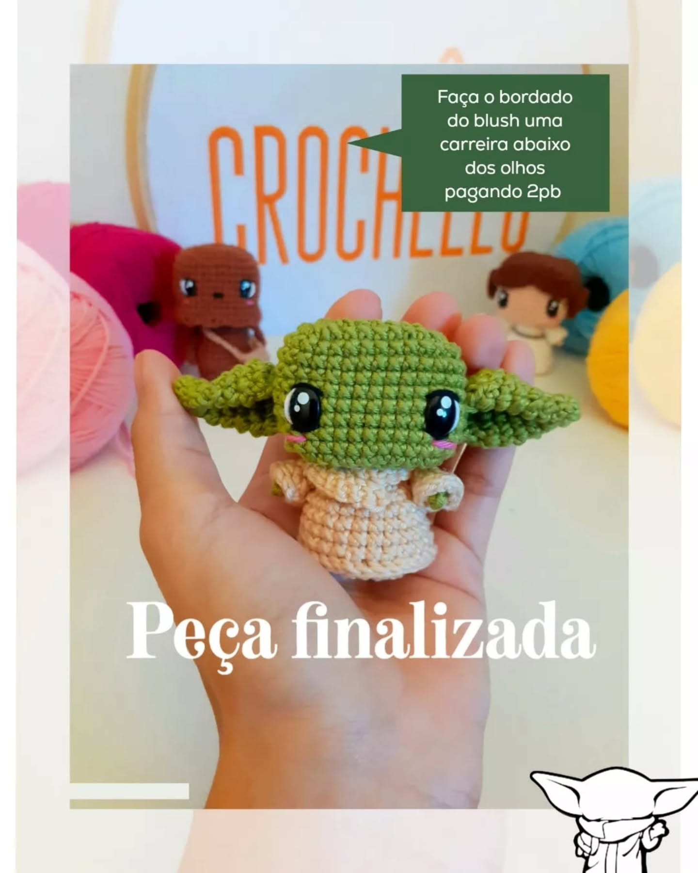 Receita grátis amigurumi Yoda: Guia completo de materiais e passo a passo para fazer o personagem verde Star Wars