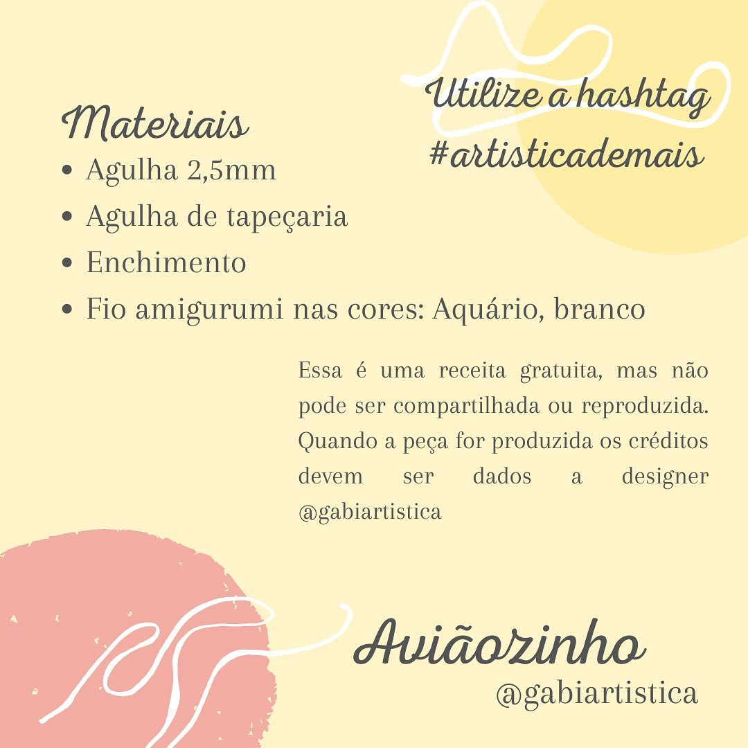Receita Grátis Aviãozinho: Amigurumi Avião Azul Móc Len