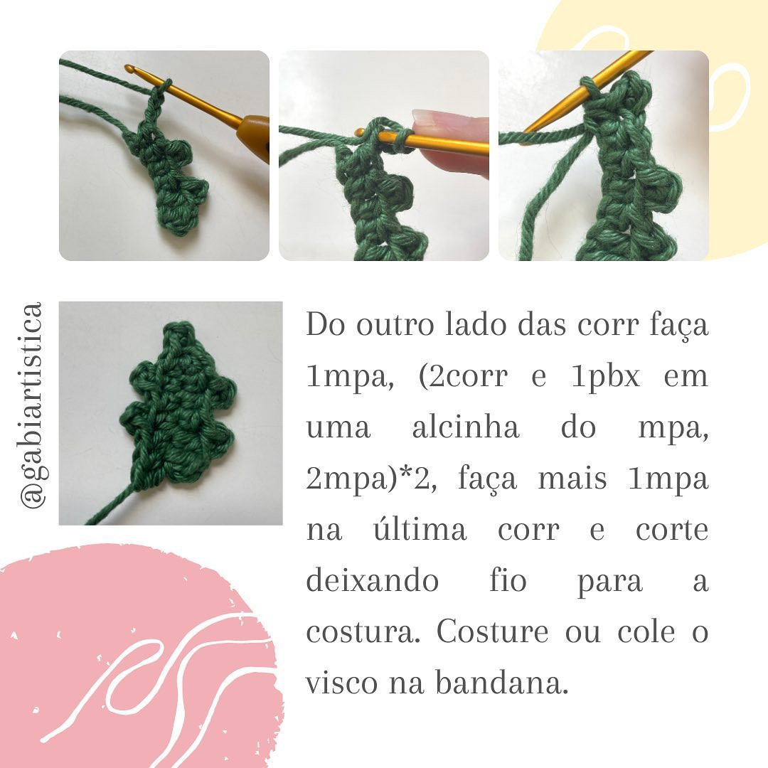 Receita Grátis Bandanas Natalinas para Cachorros - Móc Len Hoa Hồng và Lá Sồi