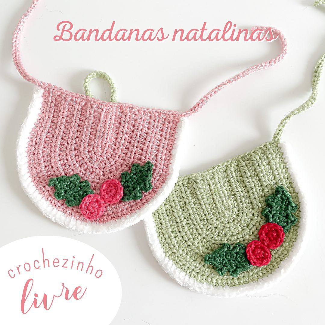 Receita Grátis Bandanas Natalinas para Cachorros - Móc Len Hoa Hồng và Lá Sồi