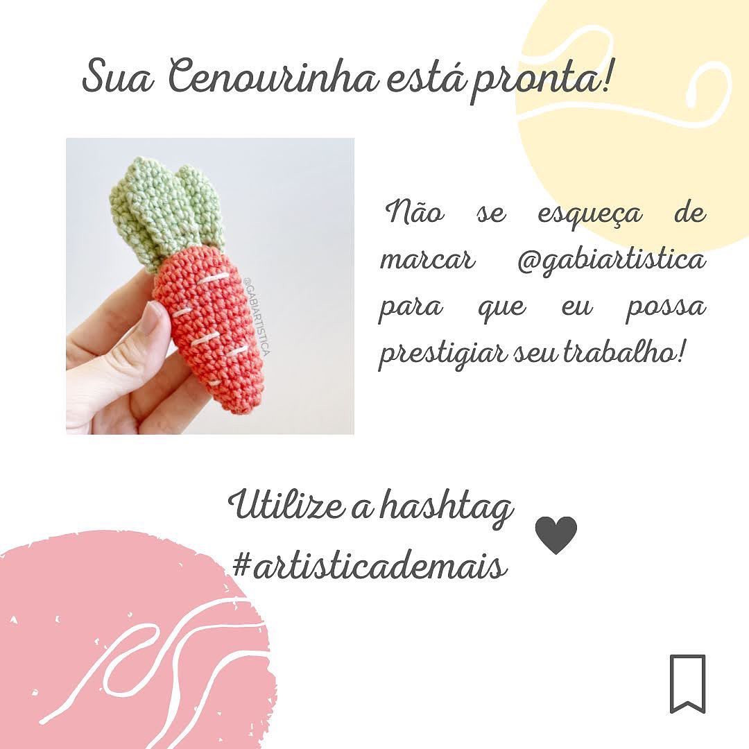 Receita Grátis Cenourinha Amigurumi - Guia Passo a Passo para Mocar Cenoura com Fio