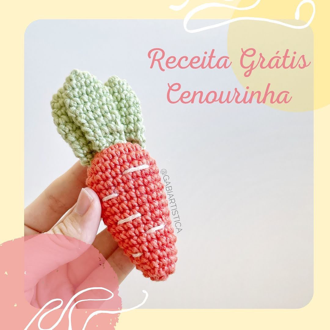 Receita Grátis Cenourinha: Guia Móc Len Chi Tiết Cho Củ Cà Rốt Amigurumi Màu Cam Xanh