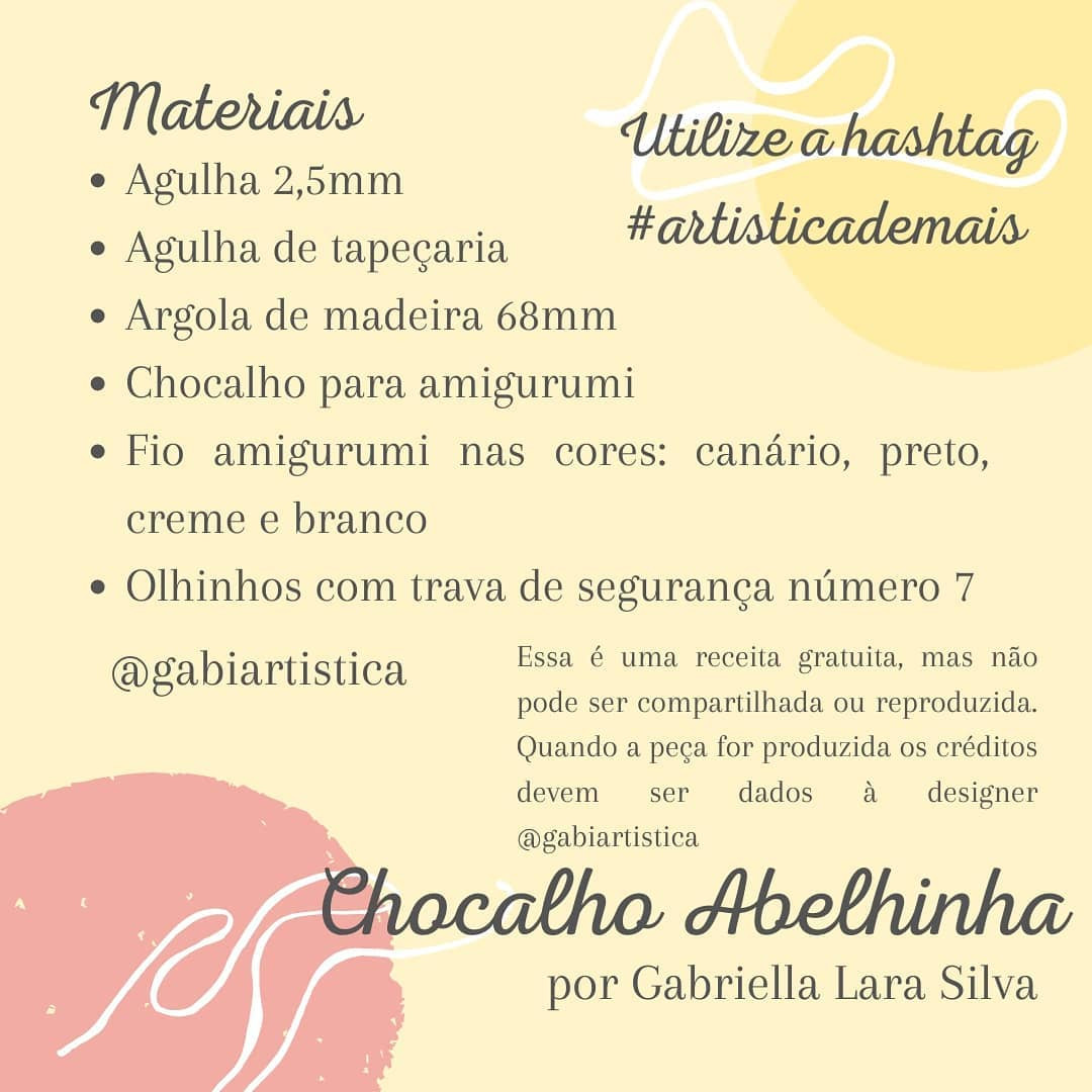 Receita Grátis: Chocalho Abelhinha Amigurumi - Guia Passo a Passo para Móc Len