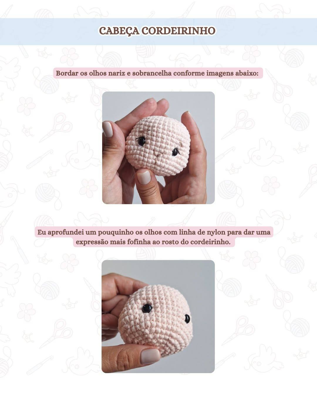 Receita Grátis Cordeirinho de Deus: Amigurumi Chaveiro e Tags para Imprimir