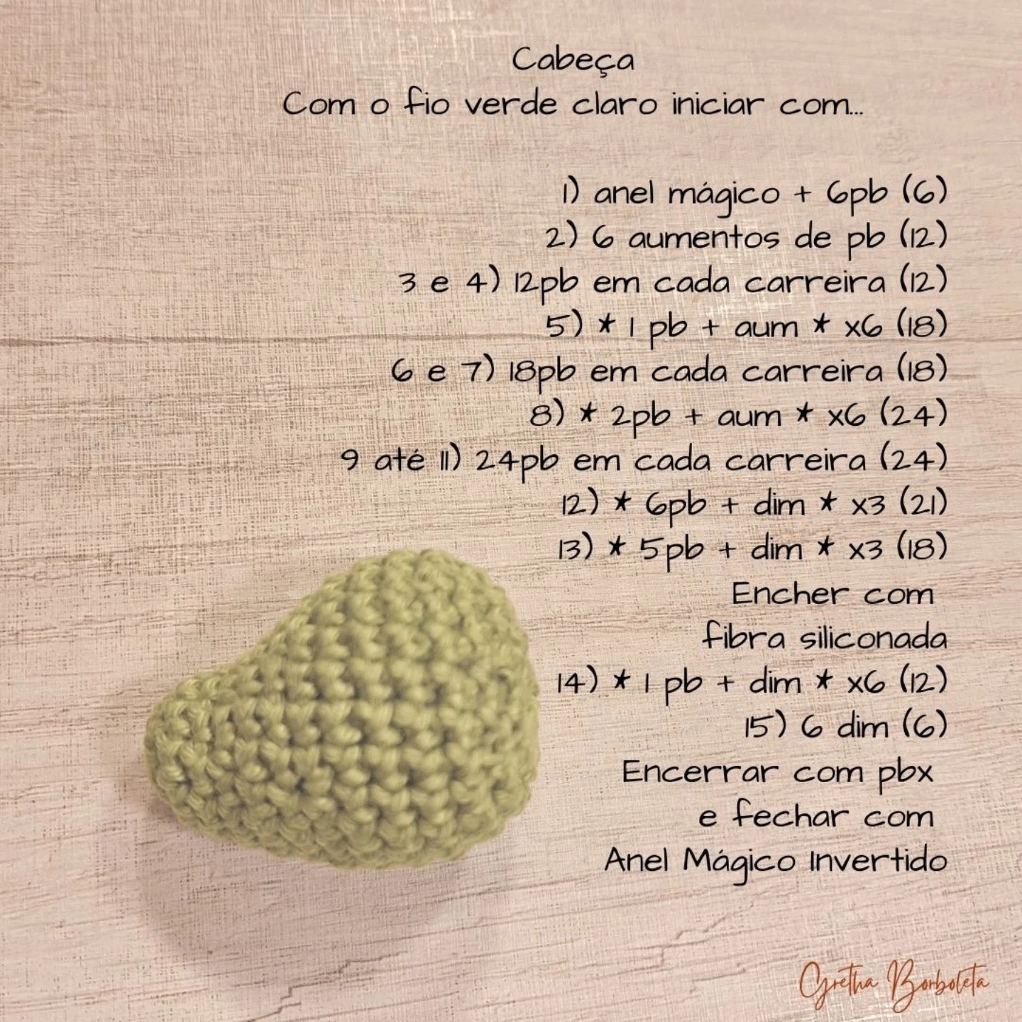 Receita Grátis Dinossauro Amigurumi - Tutorial Passo a Passo de Móc Len Verde