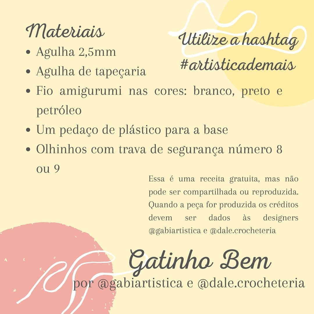 Receita Grátis Gatinho Bem: Amigurumi Gato Branco com Chapéu e Borboleta