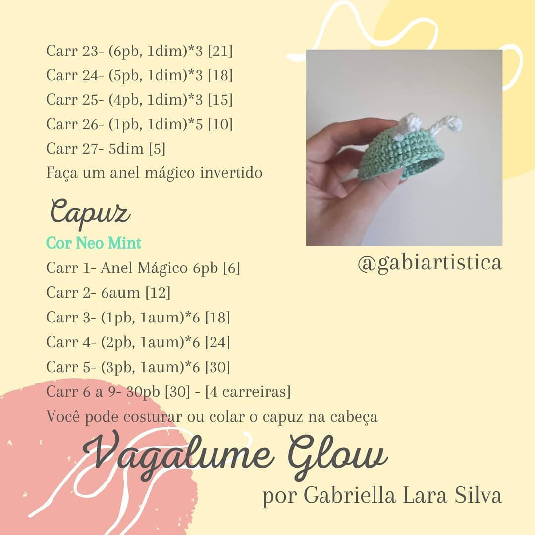 Receita Grátis Vagalume Glow: Amigurumi Firefly com Fio Glow-in-the-Dark