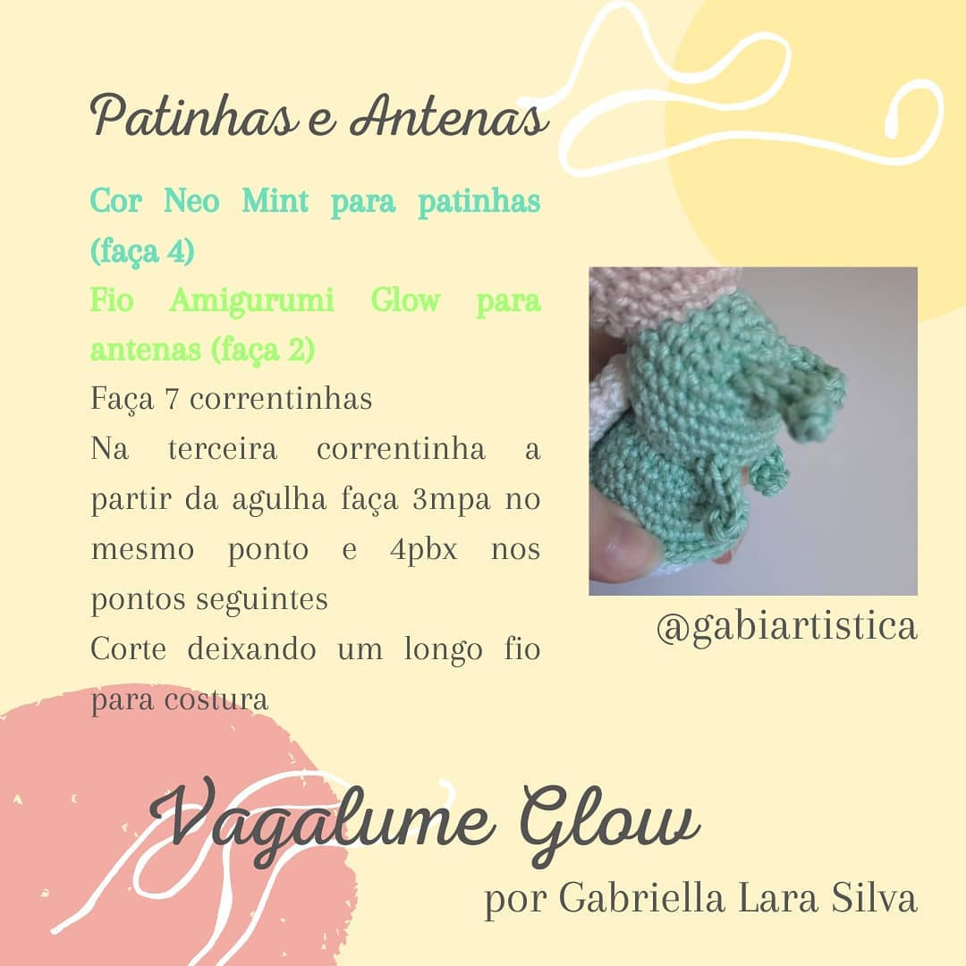 Receita Grátis Vagalume Glow: Amigurumi Firefly com Fio Glow-in-the-Dark