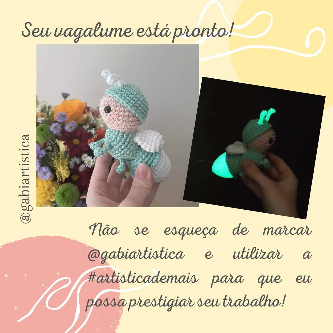 Receita Grátis Vagalume Glow: Amigurumi Firefly com Fio Glow-in-the-Dark