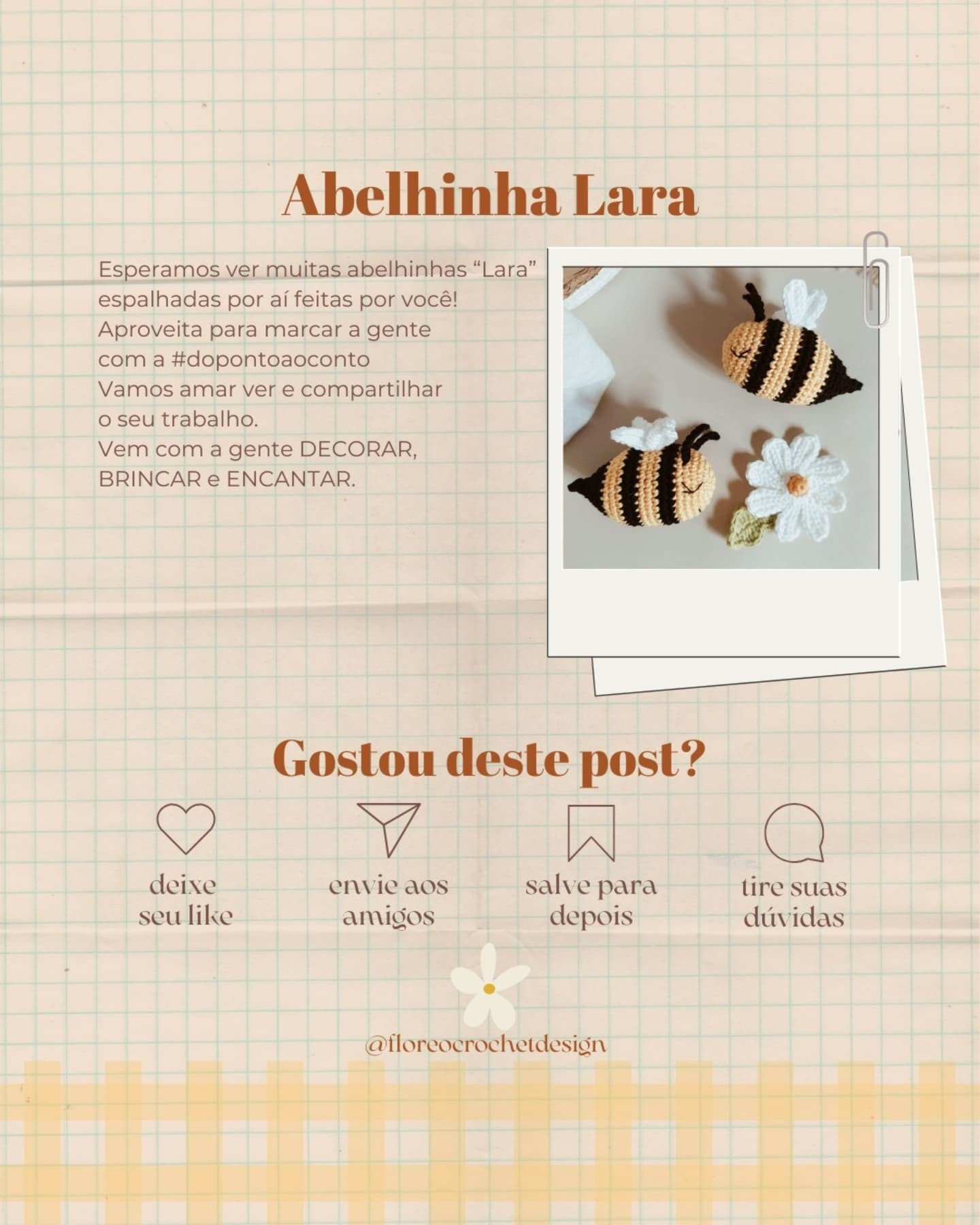 Receita Gratuita Abelhinha Lara: Amigurumi Crochet Pattern