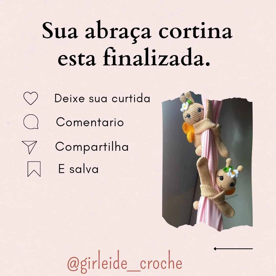 Receita Gratuita: Abraça Cortina Gigi - Búp bê Móc Len Hình Con Bướm