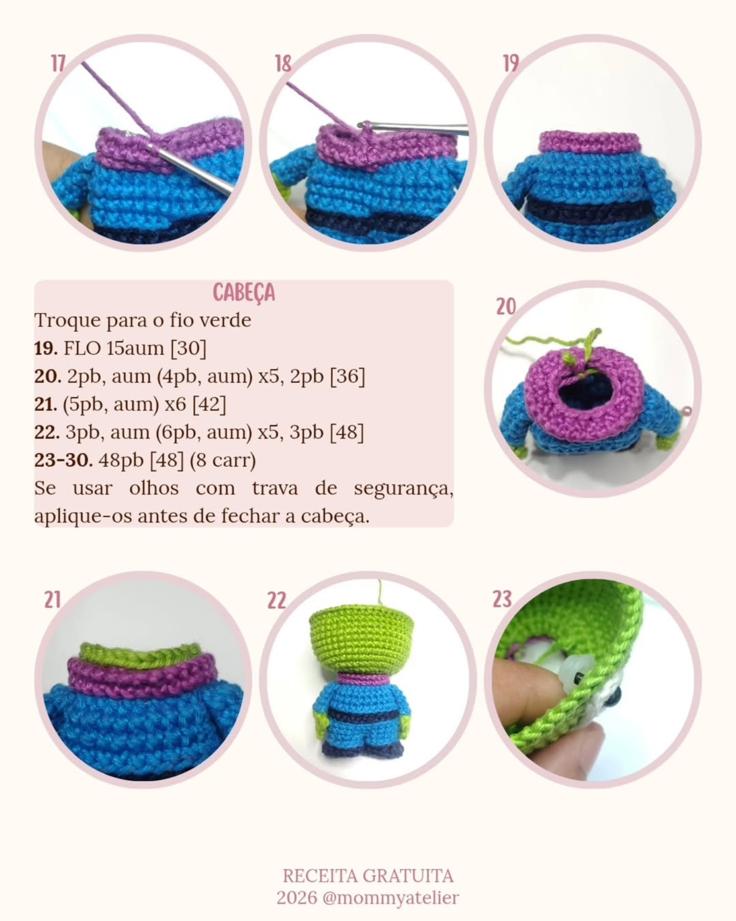 Receita Gratuita Amigurumi Alien: Guia Completo Passo a Passo para Mocar o Personagem Verde com Olhos Grandes