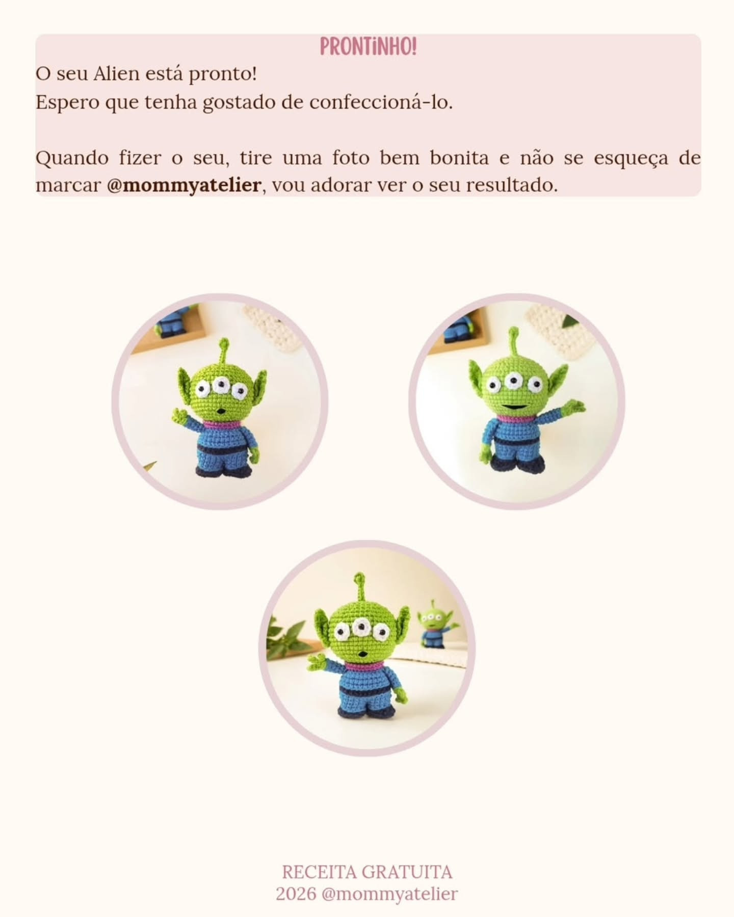 Receita Gratuita Amigurumi Alien: Guia Completo Passo a Passo para Mocar o Personagem Verde com Olhos Grandes