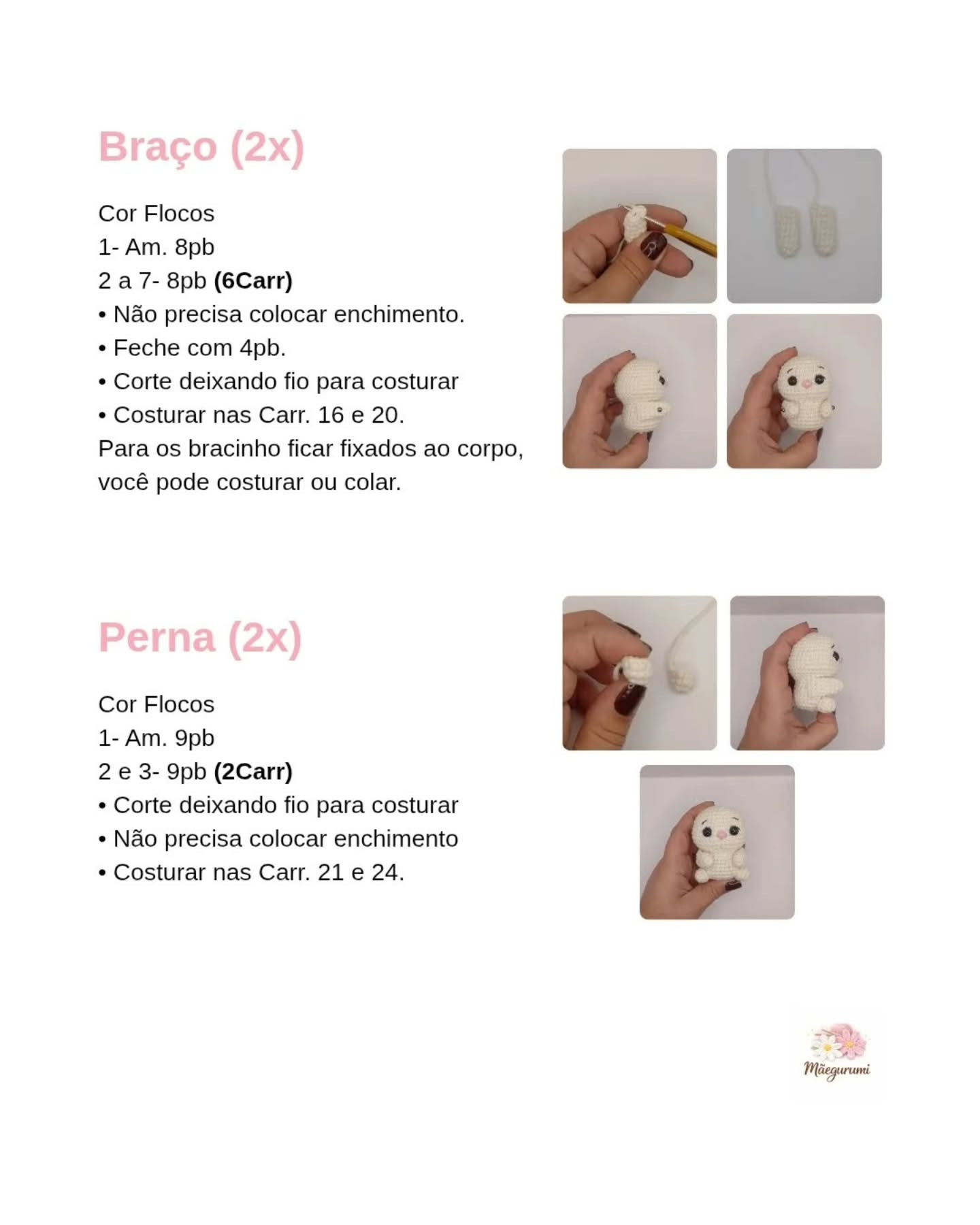 Receita Gratuita Amigurumi Bebezinha Lola: Coelho Branco Fofinho com Flor Rosa