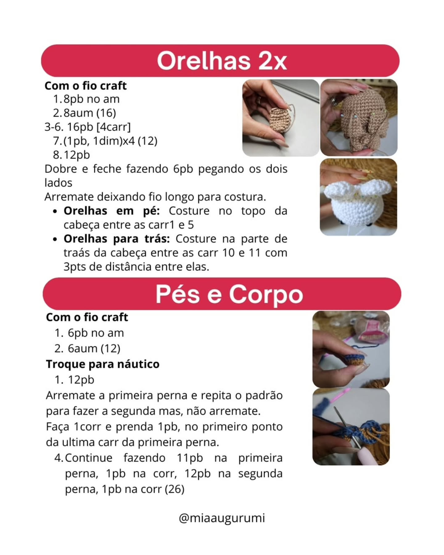 Receita Gratuita Amigurumi: Chico O Coelhinho Fazendeiro - Tutorial Passo a Passo
