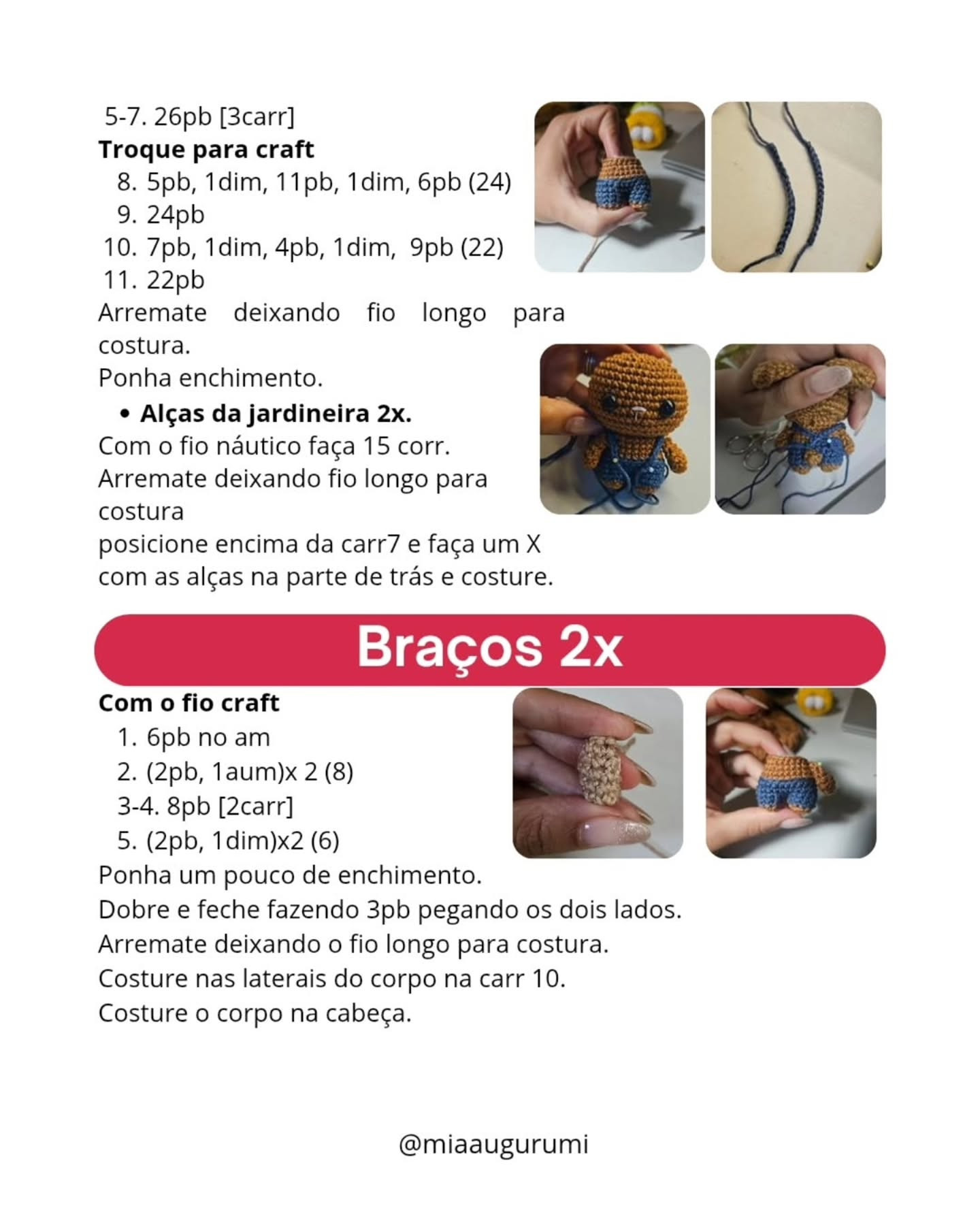 Receita Gratuita Amigurumi: Chico O Coelhinho Fazendeiro - Tutorial Passo a Passo