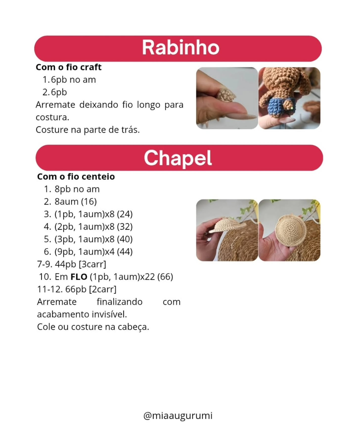 Receita Gratuita Amigurumi: Chico O Coelhinho Fazendeiro - Tutorial Passo a Passo