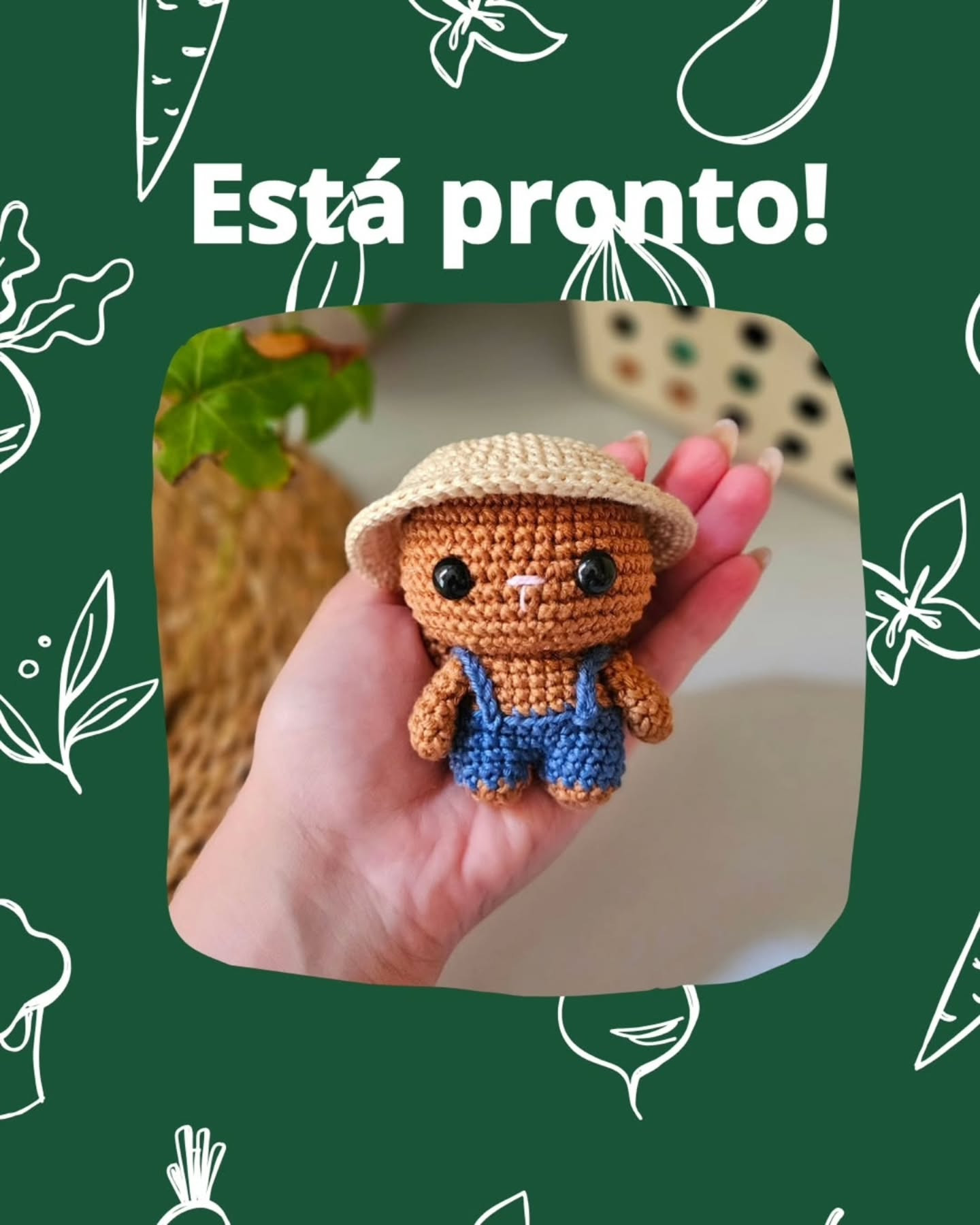 Receita Gratuita Amigurumi: Chico O Coelhinho Fazendeiro - Tutorial Passo a Passo