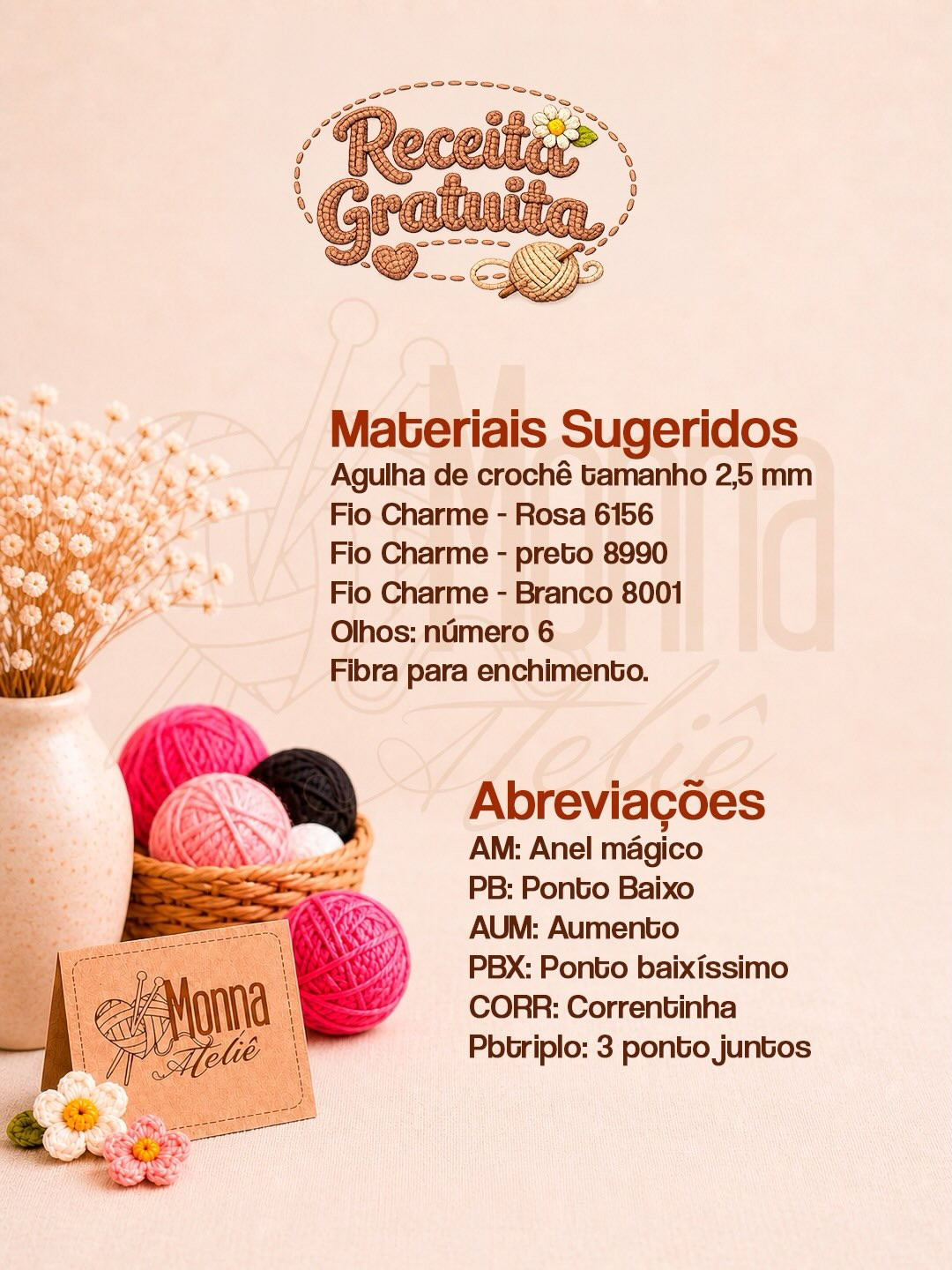 Receita Gratuita Amigurumi Flamingo Rosa - Guia Completo Passo a Passo