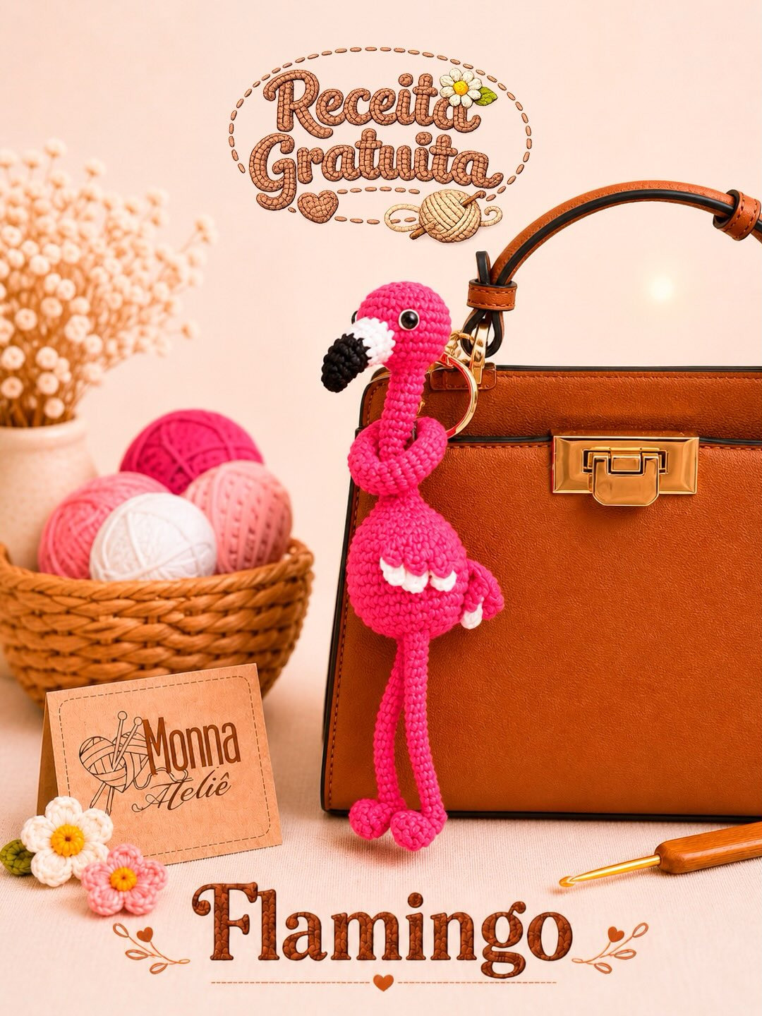 Receita Gratuita Amigurumi Flamingo Rosa - Guia Completo Passo a Passo