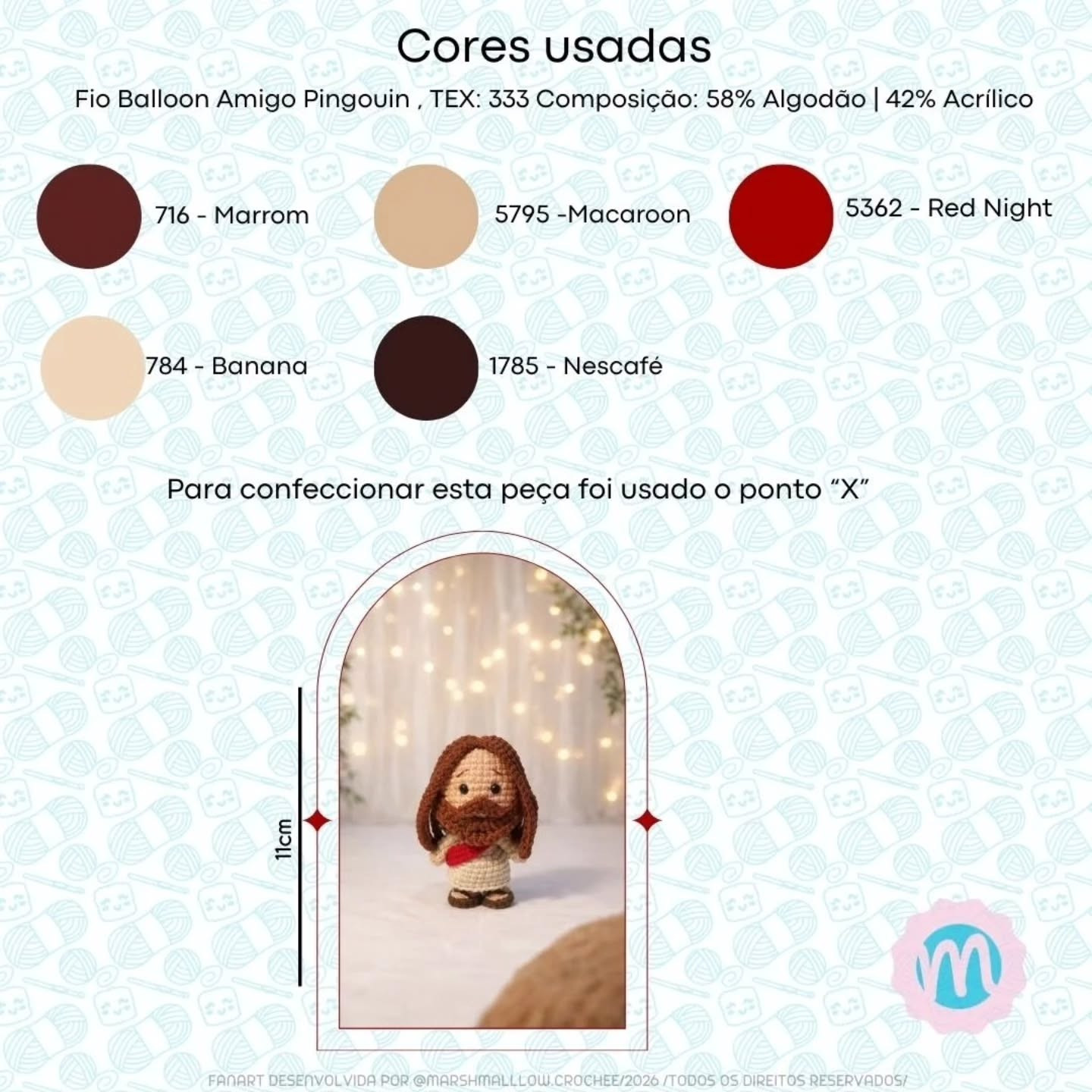 Receita Gratuita Amigurumi Jesus de Páscoa por Marshmallow Crochê