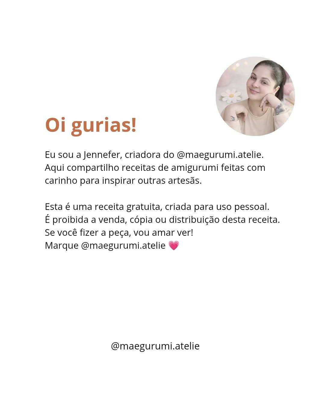 Receita Gratuita Amigurumi Raposa Bebezinha Lili