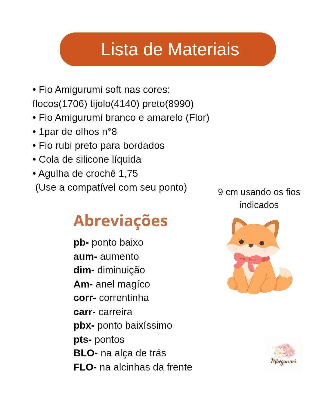 Receita Gratuita Amigurumi Raposa Bebezinha Lili