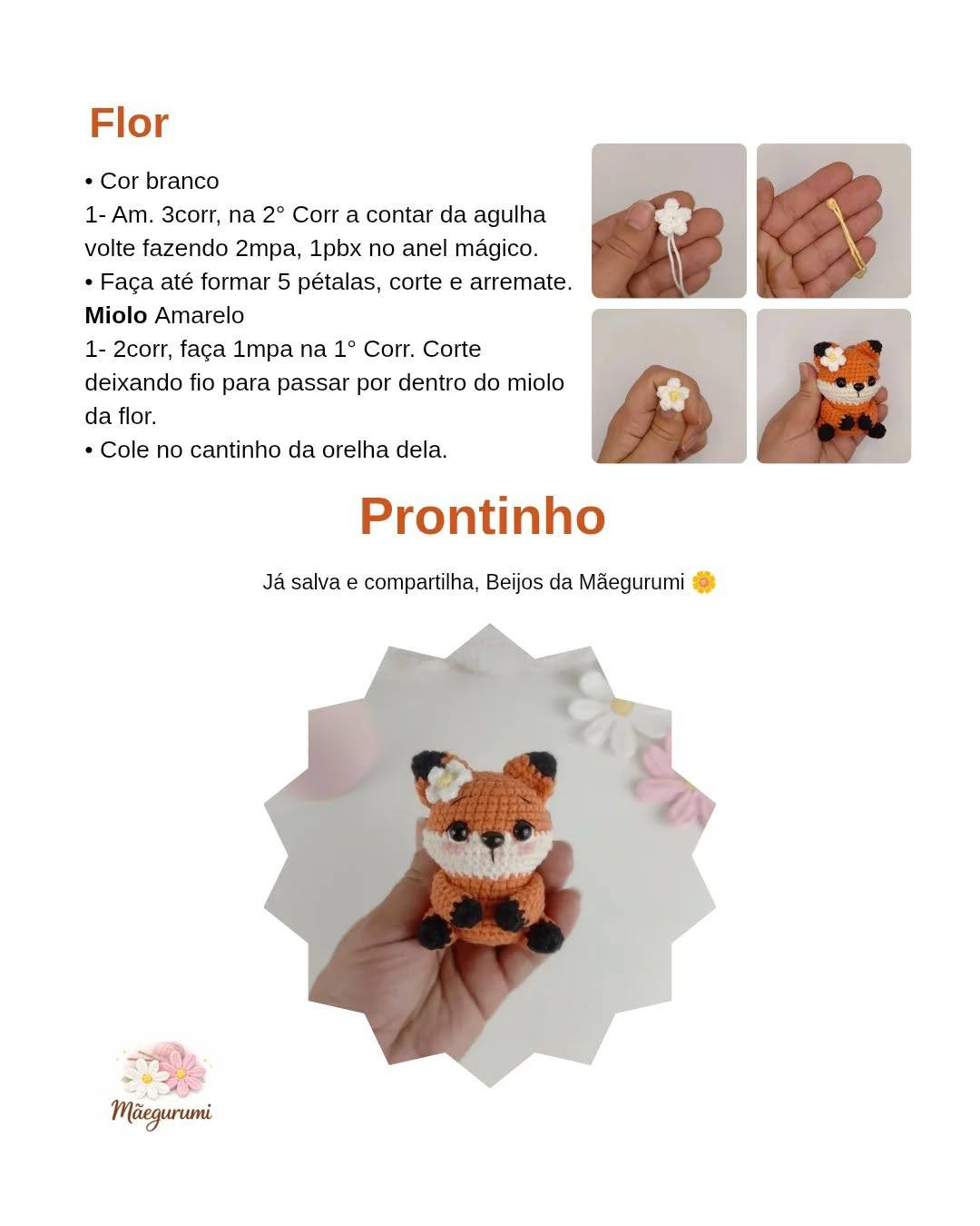 Receita Gratuita Amigurumi Raposa Bebezinha Lili
